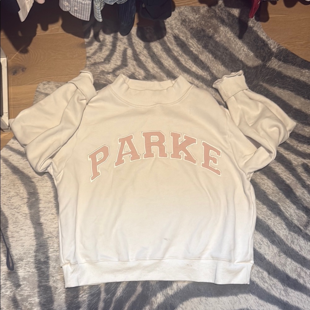 Parker White & Pink Crewneck Sweatshirt